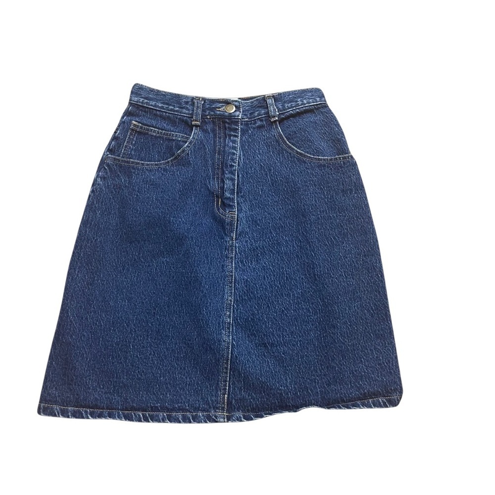 Parallel Lines denim mini skirt women or jr’s size 5/med dark denim wash/vintage